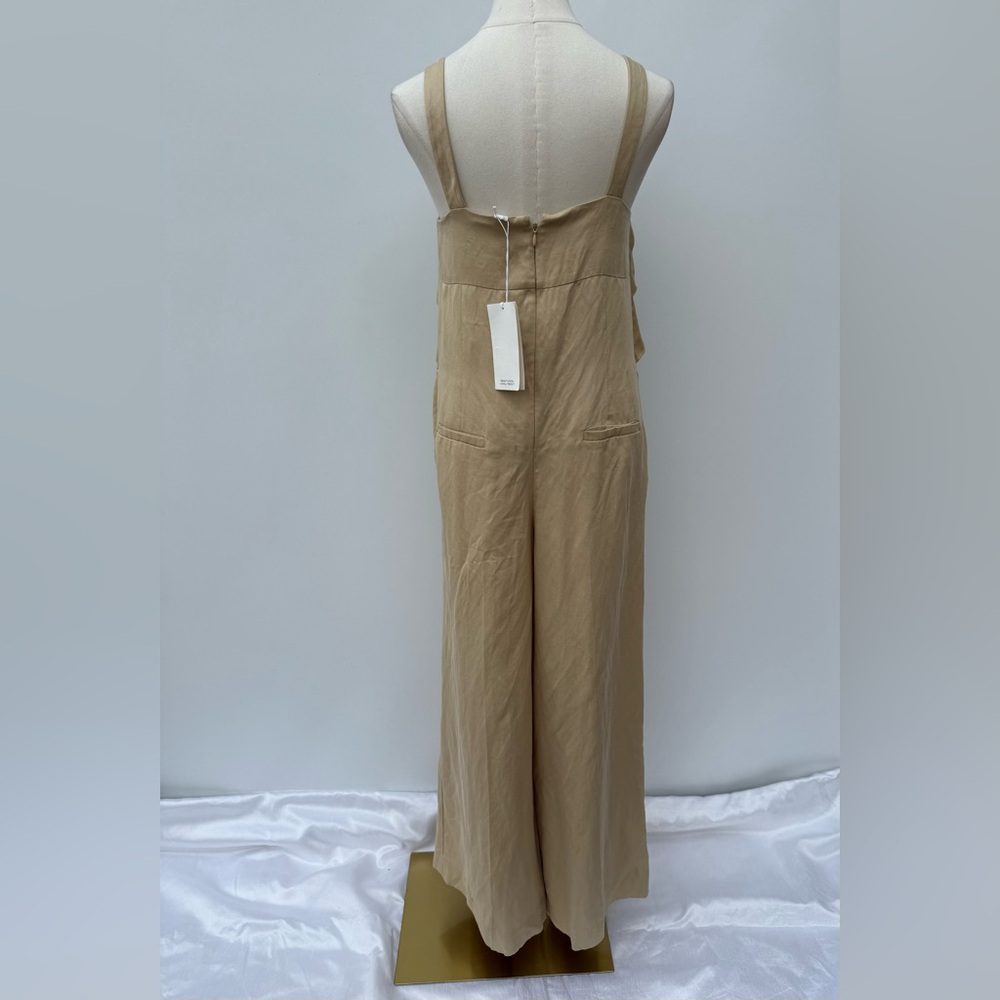COS Tan Twist Front Wide Leg Jumpsuit Khaki Size 4 NWT Elegant Chic - Picture 3 of 15